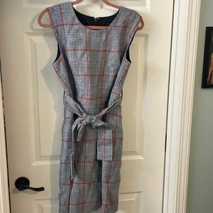 Red White and Navy Linen Dress By J.Crew